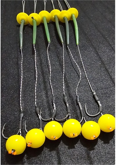 Yemleme Botu 12 Sarı Pup Rig Ve Boli Yüzen Model 12 Takım 2.3 No İnne İnnesi Büyük Boy