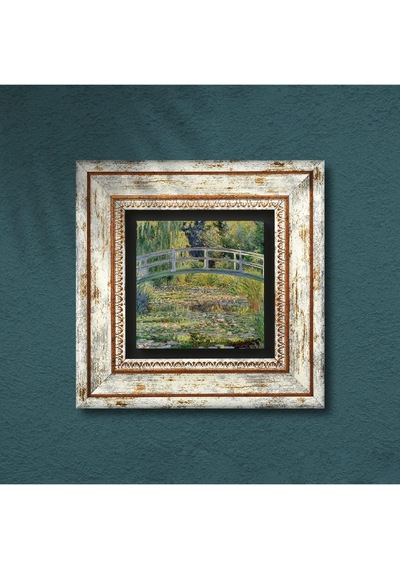 Claude Monet Nilüfer Gölü Taş Duvar Tablosu - Çerçeveli Taş Tablo - Dekoratif Duvar Sanatı - Modern Ev Ve Ofis Duvar Dekoru T1-138
