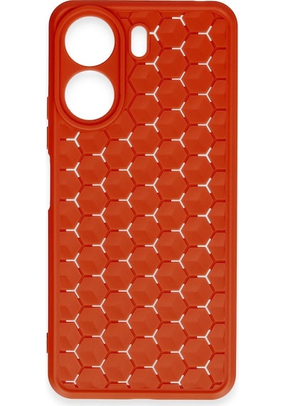 Newface - 488 - Xiaomi Redmi 13c Kılıf Petek Silikon Kapak - Csmo-tex - - Kırmızı