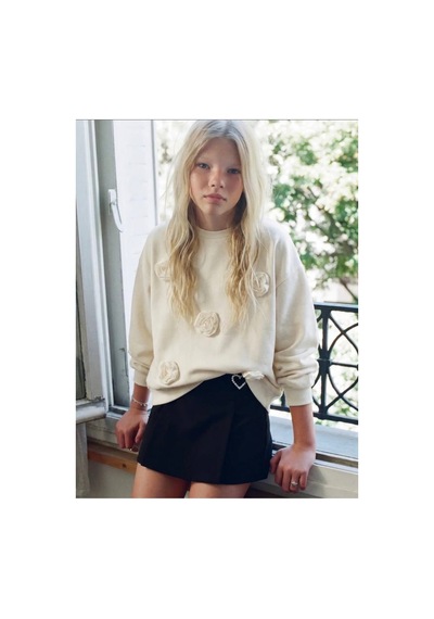 Laciel Prs Laciel Çicek Detaylı Sweatshirt Krem Krem