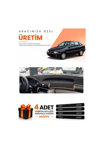 Opel Astra F Aırbagsız 1991-1997 Uyumlu Torpido Koruma Örtüsü Oto Kılıfı - Siyah Kahverengi