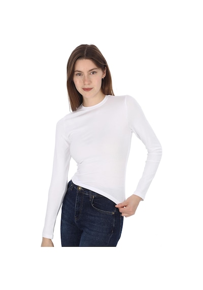 Likralı Pamuk Tişört-slim Fit -beyaz Beyaz