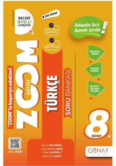 Günay Yayınları 8. Sınıf Türkçe Zoom Soru Bankası Seti