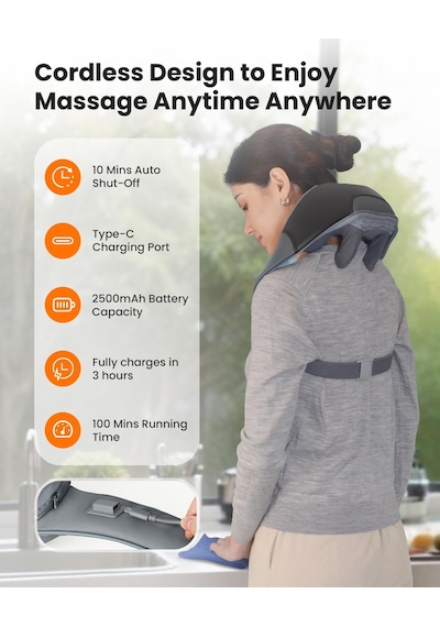 Cılı Isıtmalı Kablosuz Boyun Masajı, 4d Shiatsu Boyun Omuz Masajı Derin Doku Boyun Sırt Masajı Yastığı, Daha Geniş Masaj Başlığı Ve Daha Fazla Isıtma Alanı, Baba Anneye Hediye Cılı Isıtmalı Kablosuz Boyun Masajı, 4d Shiatsu Boyun Omuz Masajı Derin Doku Boyun Sırt Masajı Yastığı, Daha Geniş Masaj Başlığı Ve Daha Fazla Isıtma Alanı, Baba Anneye Hediye