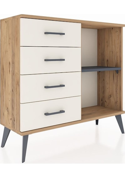 Arges Şifonyer Tek Raflı 4 Çekmeceli 88x30x80 Çam-antrasit/aytaşı Antrasit/aytaşı Arges Şifonyer Tek Raflı 4 Çekmeceli 88x30x80 Çam-antrasit/aytaşı Antrasit/aytaşı