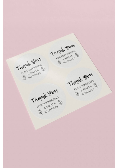 Yapraklı Thank You Kargo Paketleme Sticker Etiket 3x3cm St2123 Çok Renkli