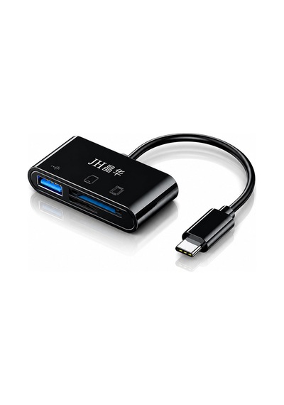 Type-c 3ü 1 Arada Kart Okuyucu Hub, Sd Microsd Tf Kart Ve Usb 2.0 Girişli Otg Adaptör, Apple Macbook Uyumlu Telefon Pc , Fotoğraf Video Dosya Aktarımı, Tak Çalıştır D408