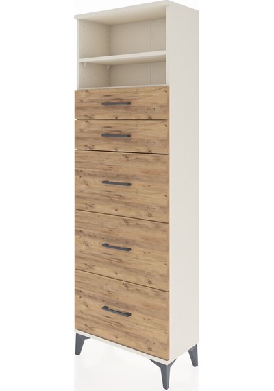 Arges Dolap 2 Raflı 5 Çekmeceli 60x30x182 Aytaşı-çam Aytaşı