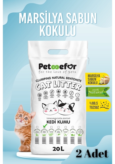 20 Lt Marsilya Sabunlu Kedi Kumu X2 Adet