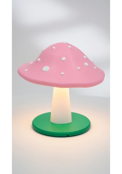 Dekoratif Mantar Gece Lambası - 3d Tasarım Estetik Oda Dekoru - Hediyelik Masa Lambası Mood Light Pembe