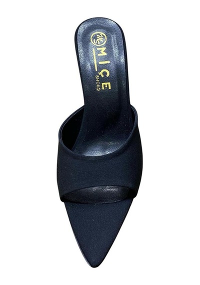 Miçe Shoes Kadın İnce Topuk Abiye Günlük Terlik Siyah - 873684040 Siyah