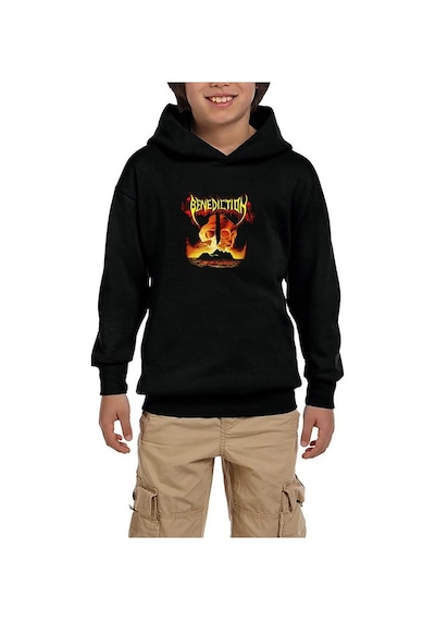 Zepplin Giyim Benediction Subconscious Terror Siyah Çocuk Kapşonlu Sweatshirt Siyah