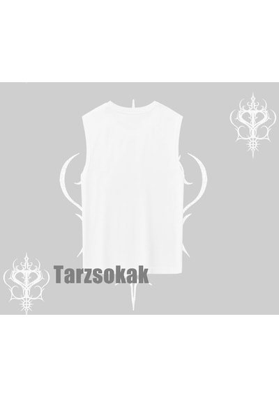 Startmore Startmore Wanted Temalı Kedi Baskılı Kolsuz Tshirt Beyaz