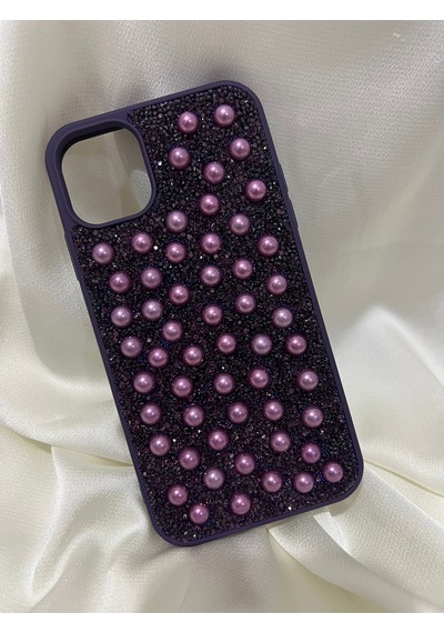 Apple iPhone 11 Uyumlu Taşlı Kılıf Mor