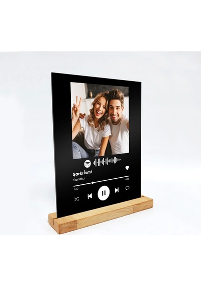 Kişiye Sevgiliye Arkadaşa Hediyelik Özel Fotoğraflı, Sözlü Ve Barkodlu Spotify Masaüstü Plak