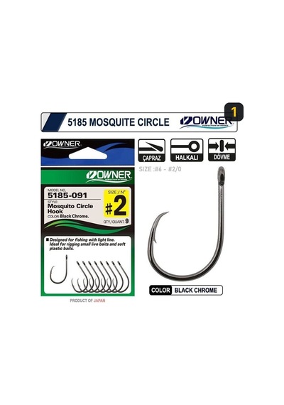 Owner 5185 Mosquito Circle Black Chrome Sinek İğne 1