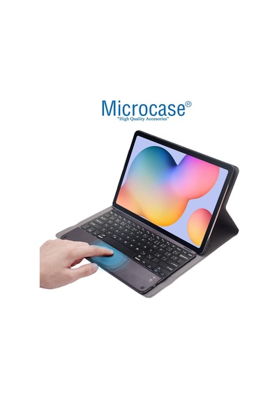 Samsung Galaxy Uyumlu  Tab S6 Lite P610 10.4 İnch Bluetooth Touchpad Klavye + Standlı Kılıf - Bkk5