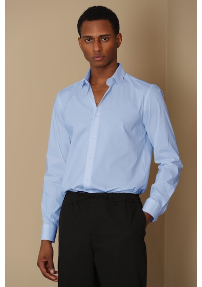 Lufian Austın Erkek Klasik Gömlek Slim Fit Mavi 111010514100300 Mavi