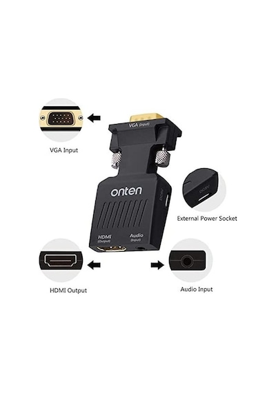 Onten Otn-7557 1080P Hdmi To Vga Ses Çıkışlı Dönüştürücü Kablo
