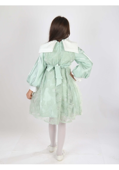 Xo Kids Kız Çocuk Elbise 7-11 Yaş 2709 Yeşil