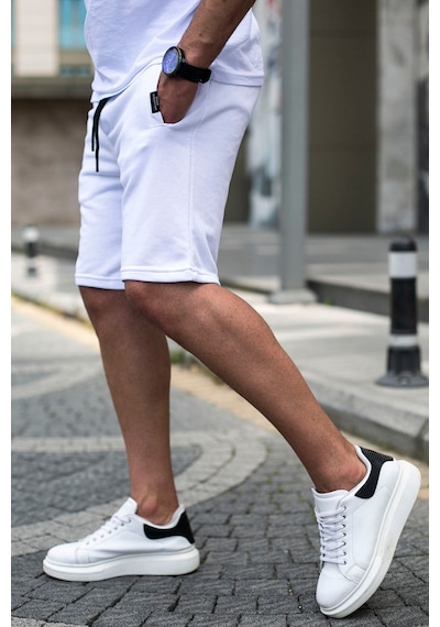 Madmext Beyaz Regular Fit Şort 4842