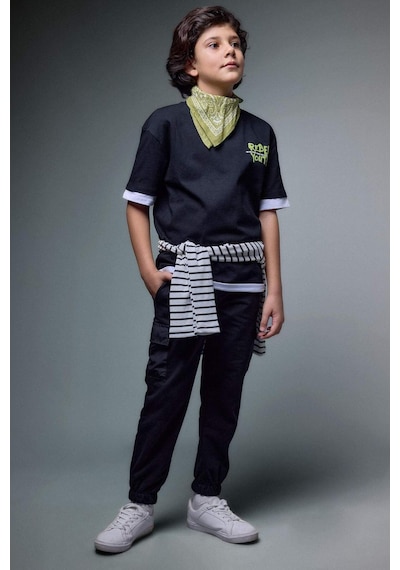 Defacto Oversıze Pantolon Erkek Çocuk G9733a826spbk81 Siyah-bk81