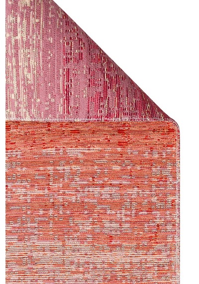 Kutnu Kılım Modern Ombre Renk Geçişli Yıkanabilir Çift Taraflı Kilim Pembe - Turuncu
