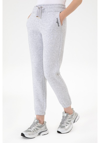 U.S. Polo Assn. Kadın Açık Gri Şardonlu Jogger Eşofman Altı 50313581-VR001