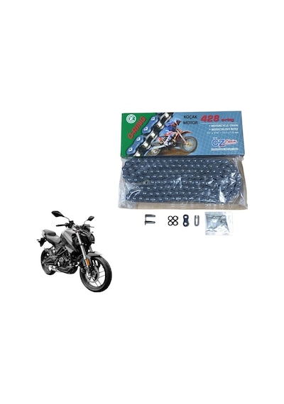 Voge R125 Cz Çekoslovak Motosiklet Zinciri O-ringli 428-138l Siyah Zincir