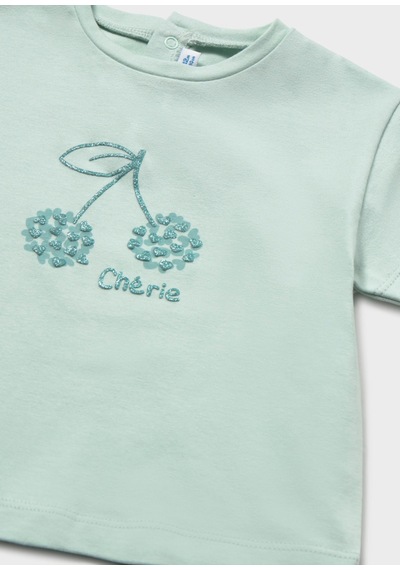 Kız Bebek Cherie Desenli Tişört 105 Mint