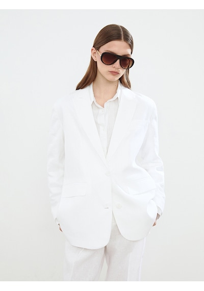 Lcw Modest Ekru %100 Keten Kadın Blazer Ceket