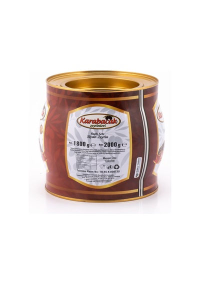 Karabacak Siyah Zeytin Mega Boy 2 Kg Teneke