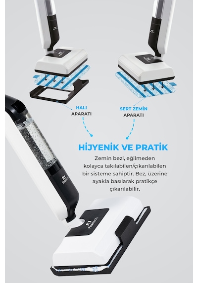Pirantech CB-702 1250 W Buharlı Mop Halı Ve Sert Zemin Temizleyici