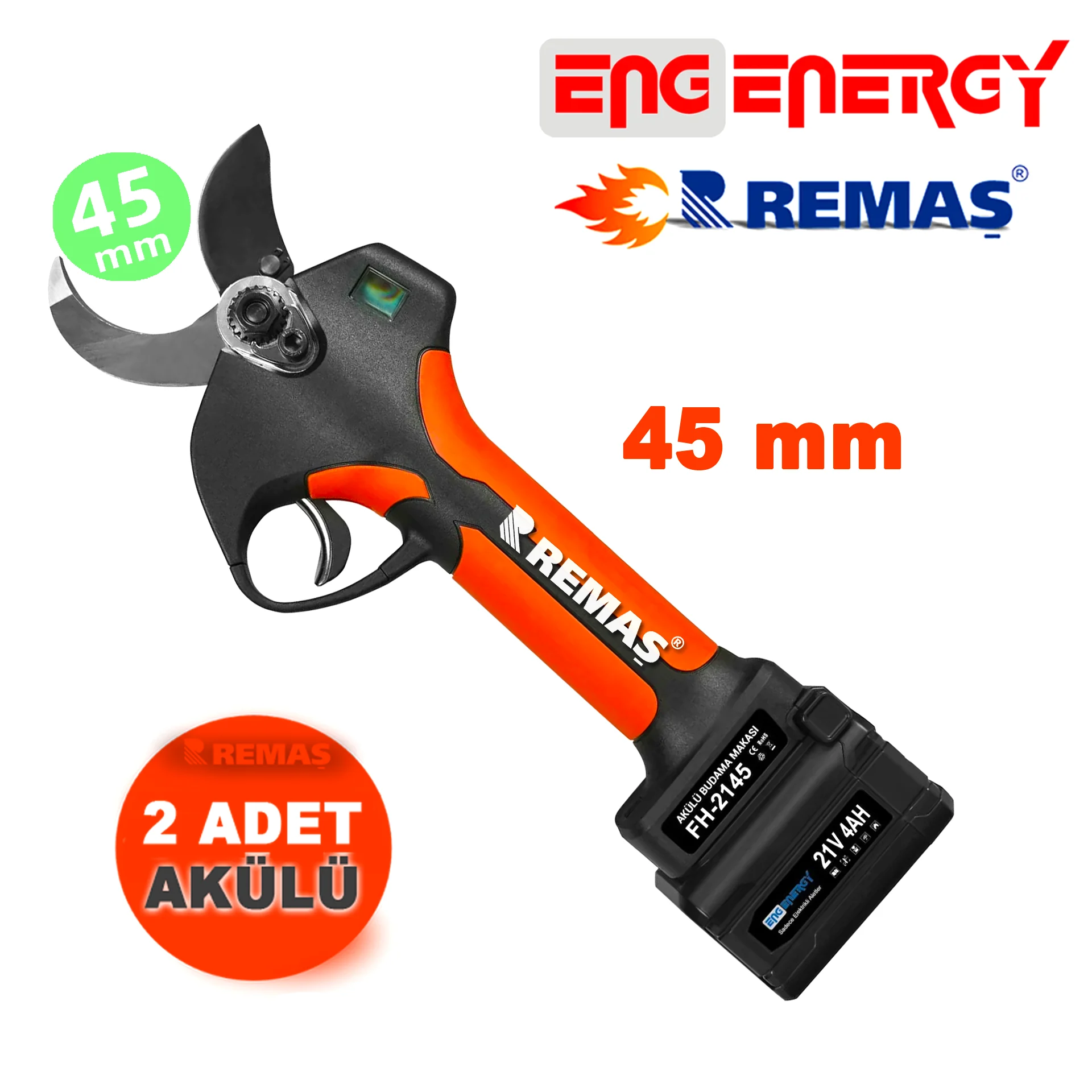 Energy Fh-2145 45 Mm Çift Akülü 4 Ah Budama Makası