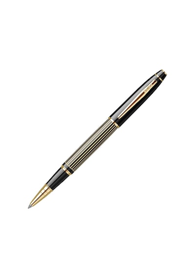Scrikss 35l Çizgi Desen Roller Kalem Siyah Altın