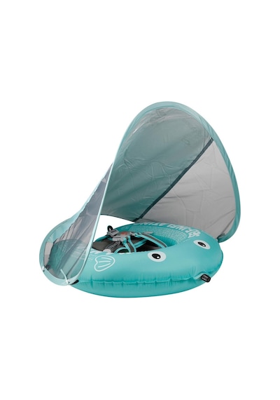 Mambobaby Yüzme Simidi - Blue Fish, Emniyetli, Gölgelikli Ve Ayak Destekli