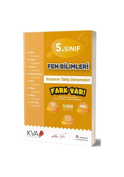 5. Sınıf Fen Bilimleri Kazanım Takip Denemeleri -  KVA Yayınları