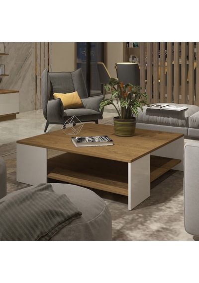 Trendstyle 4s Mdf Tv Ünitesi Ve Orta Sehpa 2'li Set - Pera Beyaz Meşe - Beyaz
