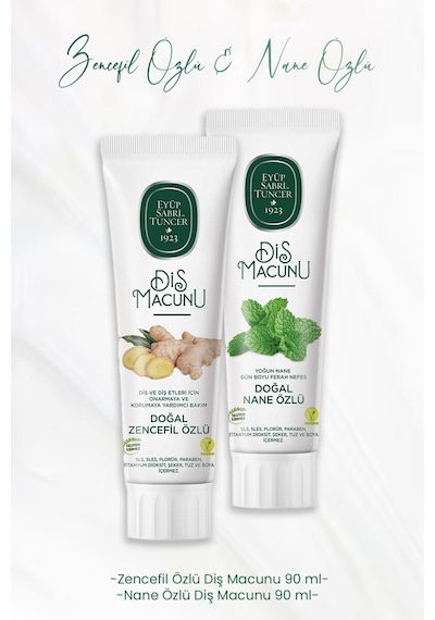 Eyüp Sabri Tuncer Nane Özlü + Zencefil Özlü Diş Macunu 2 x 90 ML