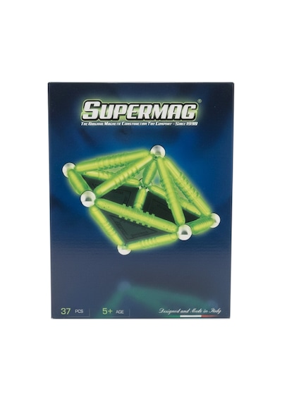 Supermag 37 Parça Fosforlu Manyetik Yapı Oyuncağı- Mıknatıslı Stem Seti