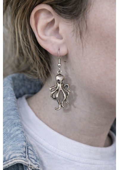 Deep Octo Ahtapot Figürlü Gümüş Renk Unisex Metal Anahtarlık