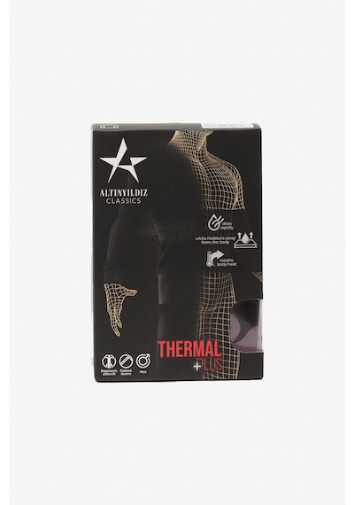 Ac&Co / Altınyıldız Classics Erkek Sıyah Standart Fit Normal Kesim Isı Koruyan Nefes Alabilen Termal Üst