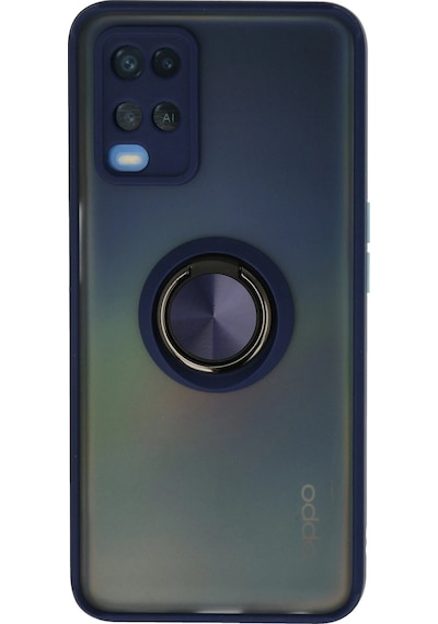 Newface Oppo A54 4g Kılıf Montreal Yüzüklü Silikon Kapak Glblseme - 55 - Lacivert