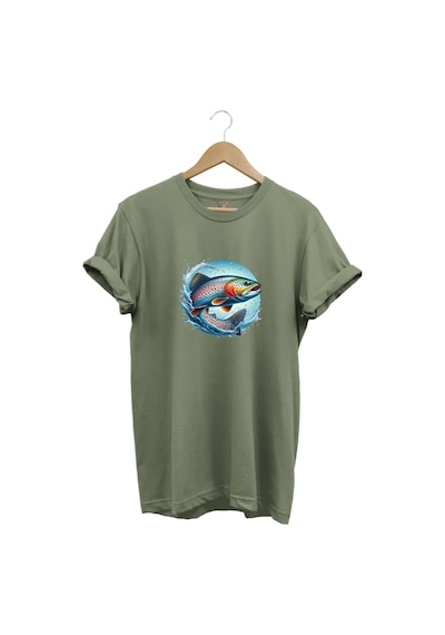 Alabalık Baskılı Balıkçılık %100 Pamuk Regular Fit Bisiklet Yaka Haki T-shirt Haki Alabalık Baskılı Balıkçılık %100 Pamuk Regular Fit Bisiklet Yaka Haki T-shirt Haki