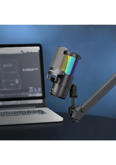 Jmary Mc-pw13 Ayrılabilen Pop Filtre Gürültü Önleyici 360 Dönebilen Tak Çalıştır Usb Mikrofon Siyah