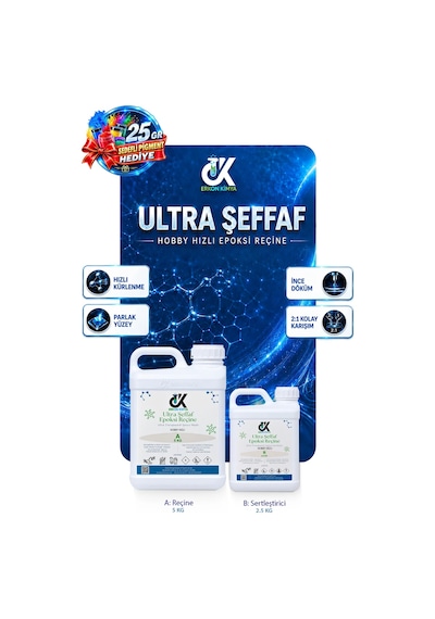 Erkon Kimya Ultra Şeffaf Hızlı Hobby Epoksi 7.5 Kg