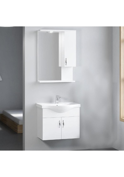 Denko Akyazı 55 Cm Mdf Beyaz Banyo Dolabı, Alt Modül Ve Lavabo Beyaz Denko Akyazı 55 Cm Mdf Beyaz Banyo Dolabı, Alt Modül Ve Lavabo Beyaz