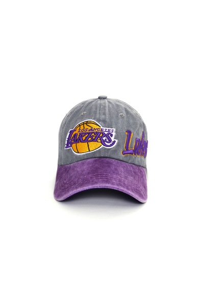 Berellini Los Angeles Lakers Yıkamalı Şapka Specıal Desıgn Gri - Mor