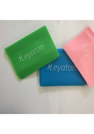 Leyaton 3lü Pilates Lastiği Pilates Bandı Pilates Bandı 120x15cm