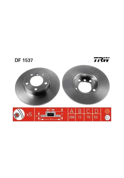 Bmw 318i E36 Fren Diski On 1991-1998 Trw Df1537 2adettir